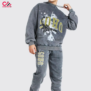 Survêtements pour hommes à col rond, sérigraphiés, effet délavé à l'acide, personnalisables, qualité supérieure, meilleures ventes, vente en gros - Product Image 1