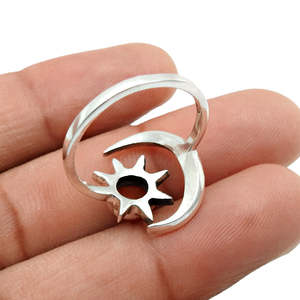 Natural Carnelian Gemstone Faceted Sun And Moon Cut Designer <b>Rings</b> <b>Crafted</b> From 925 Sterling Silver Handmade Bohemian <b>Rings</b> - Product Image 3