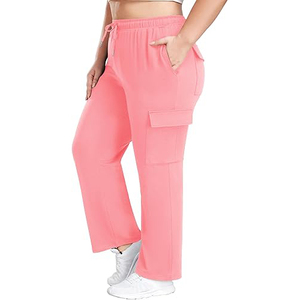Pantalon cargo en coton taille haute pour femme, coupe ample avec cordon de serrage, idéal pour le yoga, la course à pied, les activités sportives et les loisirs en extérieur - Product Image 6