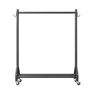 Appendiabiti da esterno su ruote in acciaio al carbonio resistente con capacità di carico di 90 kg e ganci laterali - Product Image 1