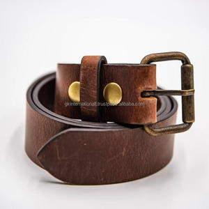 Ceinture décontractée en cuir robuste de qualité supérieure pour hommes, avec boucle à rouleaux en laiton antique très résistante, ceintures et accessoires pour hommes - Product Image 3