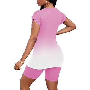 Women Solid Color Oversized Tee and Biker Shorts <b>Set</b> Fashion Casual Lounge Wear Two Piece Clothing - Product Image 4