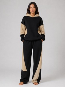 Women's Customizable OEM Plus Size Winter Streetwear Tracksuit Breathable Hooded Solid High Quality Women Winter Hooded Solid - Product Image 6