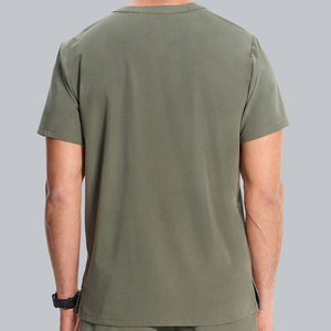 Premium Quality Doctor Nursing <b>Scrubs</b> Jersey Short Sleeve V-Neck With Chest Pocket Unisex <b>Scrub</b> <b>Tops</b> For Doctor - Product Image 2