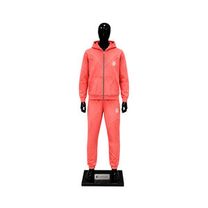 Conjunto Deportivo Rosa Coral para Hombre, con Logotipo Personalizado, Sudadera con Cremallera Completa y Pantalones Jogger, Ropa Deportiva Urbana, Informal, para Gimnasio, Venta al Por Mayor - Product Image 1