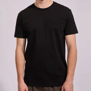 Camiseta tejida transpirable de algodón jersey, corte largo, lisa, anti-bolitas, cuello redondo, estilo vintage para hombre en oferta - Product Image 3