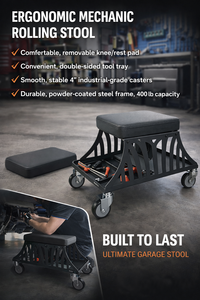 Taburete rodante de perfil bajo para mecánico de 400 lb con bandeja para herramientas, taburete de taller resistente con ruedas OEM GAPGAR020 - Product Image 2