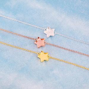 Handmade Sterling <b>Silver</b> 18K Gold Plated 10mm Star Blank Bezel Cup Chain <b>Bracelet</b> Setting Breastmilk Keepsake DIY Resin Bag - Product Image 3