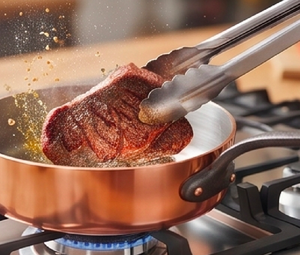 Copper Sauce <b>Pan</b> With Stainless Steel Lining And Long Handle For Kitchenware Table Home And Induction Cookers Use - Product Image 5