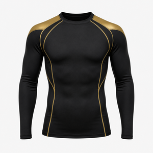 Maillot de bain Rash Guard pour homme à manches longues, protection UV, respirant, séchage rapide, avec logo frontal, haut de plage athlétique - Product Image 5