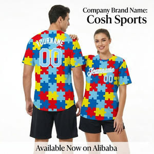 Camiseta Deportiva Personalizada con Estampado de Piezas de Rompecabezas por Sublimación – Camiseta Estilo Jersey con Nombre y Número Personalizados para Venta al Por Mayor - Product Image 1