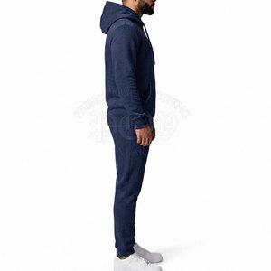 <b>Men</b> Winter Hooded Solid Premium Embroidery Tracksuit Custom Embroidered 100% Cotton Lightweight Fashion Outfit Stylish - Product Image 2