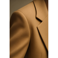 Blazer en laine noire à manches retroussables, tissé, longueur standard, unisexe, décontracté, pour le bureau, respirant