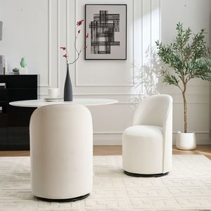Set di 1 Sedia da Pranzo in Velluto Stile Mid-Century Moderno, Girevole a 360 Gradi, Imbottita e Confortevole per Cucina e Sala da Pranzo - Product Image 1