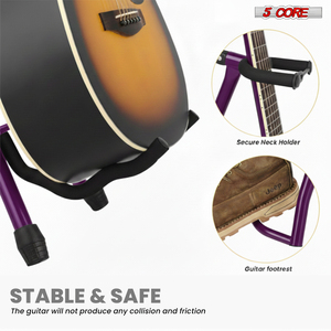 Tabouret et support de guitare pliables 5-en-1 avec siège rembourré, dossier et repose-pieds intégrés - Product Image 5