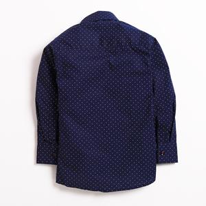 Chemise formelle en coton pour bébé garçon avec nœud papillon, bleu marine à pois, manches longues, chemise de fête pour nouveau-né, nourrisson, tout-petit, enfants - Product Image 2