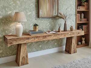 โต๊ะโถงไม้เนื้อแข็งขายดีที่สุดปี 2026 พร้อมพื้นผิวไม้แผ่นหนา โครงสร้างขาไม้แข็งแรง และดีไซน์พื้นผิวแบบธรรมชาติ - Product Image 3