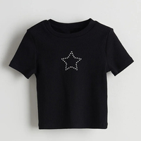 T-shirts personnalisés pour femmes avec transfert de strass, 100 % coton, séchage rapide, respirants, décontractés, service OEM/ODM, prix de gros, logo