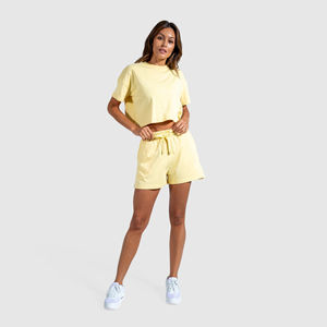 Shorts de sport pour femmes, taille mi-haute, respirants, coupe ample, imperméables, séchage rapide, écologiques, 100% coton, pour la course - Product Image 2