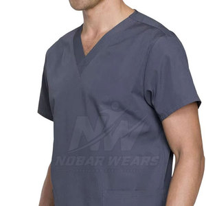 Modern Men <b>Scrub</b> <b>Top</b> Medical Uniform Shirt with Comfortable Fit for Hospital Doctors Nurses and Healthcare Workers - Product Image 4