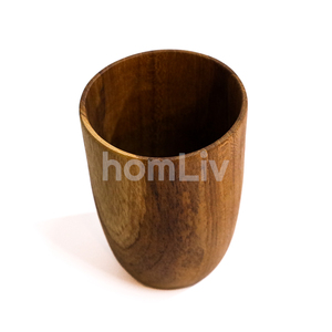 Vaso de Madera de Teca Hecho a Mano, Taza de Madera Natural Ecológica, Artículos de Bar Marrones, Regalo para el Hogar o Cafetería, Material Sostenible para Fiestas - Product Image 1