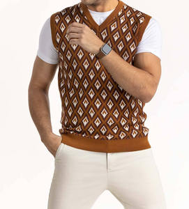 Nouveau design, cardigan à manches longues, col en V, logo de la marque, tricot brodé, patch en chenille personnalisé, pull pour homme - Product Image 1