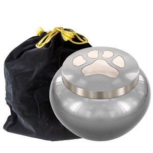 Pet Cremation Urn Paw Print Design Metal <b>Ashes</b> Urn Memorial <b>Keepsake</b> Funeral Urn <b>for</b> Dogs Cats Modern Decorative Urn - Product Image 1