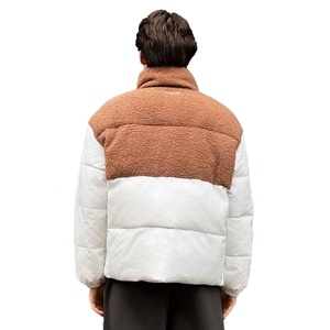 Veste matelassée pour homme de haute qualité, style tendance, à blocs de couleur, col montant, fermeture éclair, épaisse, pour l'hiver - Product Image 5