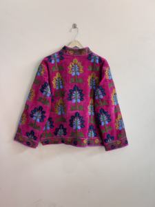 เสื้อแจ็คเก็ตปักลายซูซานี ทำมือ ผ้ากำมะหยี่ เสื้อโค้ทผู้หญิง แจ็คเก็ตซูซานี ของขวัญสำหรับเธอ - Product Image 6