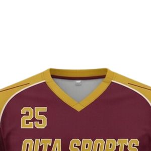 Maillot de lacrosse unisexe bordeaux et or en polyester, coupe athlétique, uniforme sportif, vêtements de performance pour équipe - Product Image 5