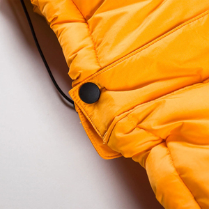 Chaqueta de Plumón de Ganso para Hombre, de Lujo, Informal, de Invierno, con Parches, Color Naranja, 700 Fill, con Capucha Desmontable - Product Image 5