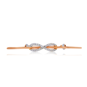18K Rose Gold Diamond Infinity <b>Bangle</b> <b>Bracelet</b> | Elegant Pavé Infinity Symbol <b>Bracelet</b> for Women - Product Image 2