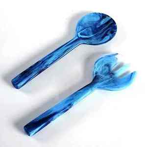 Handmade Eco-Friendly Resin Salad <b>Server</b> & Spoons Dishwasher Safe Elegant Tableware for Home & Restaurant Dinnerware Sets - Product Image 1
