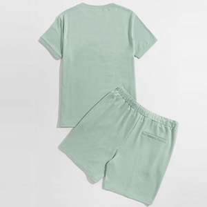 Ensemble T-shirt et short respirant pour homme, collection été 2026, tendance, pour la course à pied, vente en gros, hauts à manches courtes et pantalons assortis - Product Image 2