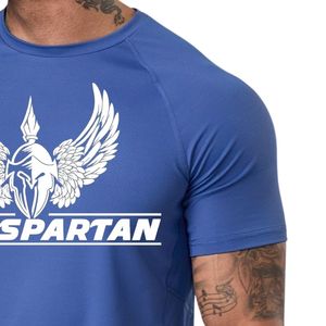 Camiseta con estampado gráfico azul real para hombre, cuello redondo, manga corta, atlética, para gimnasio, entrenamiento, ropa deportiva informal, ropa deportiva - Product Image 2