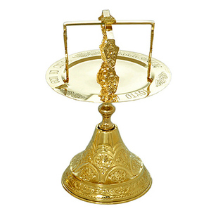 Disco Ortodoxo con Cruz |   Patera de Comunión de Latón y Juego de Estrellas – DOUBLE VEE EXPORTS - Product Image 2