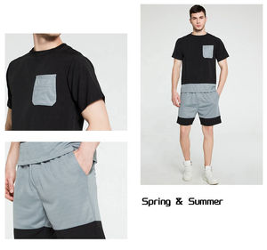 Meilleurs ensembles de shorts et t-shirts pour hommes en coton 100% respirant, thermique, à séchage rapide, décontractés et personnalisés pour l'été - Product Image 2