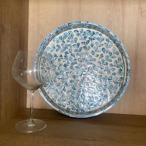 Exclusive Design Bone Inlay Serving Tray <b>Floral</b> Design Handmade Tray Eco Friendly Bone Inlay Designable for Kitchen Decor - Product Image 2