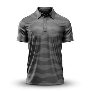 Chemises de golf pour hommes en coton 100% respirant à manches courtes, tricotées, personnalisables avec logo brodé, vente en gros - Product Image 4
