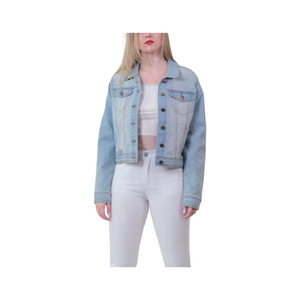 Newest Style Women's Breathable Cotton Denim Jacket Long Sleeves Bulk Quantity Customizable - Product Image 1
