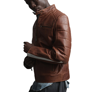 <b>Men</b> Sheepskin Leather Bomber Jacket Lightweight Breathable Lining Casual Fit Multiple Colors OEM Bulk Order Ready - Product Image 6