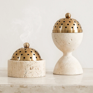 Brûleur à Bakhoor en marbre Lavie Creations au design étonnant, qualité supérieure, écologique, pour événements et fêtes - Product Image 1