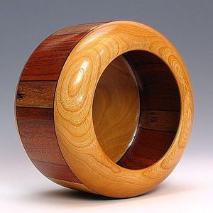 Rustic Natural Wooden Bangle Chunky Stack Daily Wear Party Festive Retro Vintage Finished Lucite Cuff Acetate Statement <b>Bracelet</b> - Product Image 5