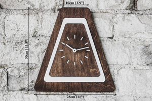 Wooden <b>Wall</b> <b>Clock</b> Analog Modern Geometric Wood <b>Clock</b> for <b>Living</b> <b>Room</b>, Bedroom, Office and Kitchen, Minimalist Decorati - Product Image 4