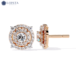 Boucles d'oreilles en diamant de laboratoire rond taille brillant avec certification IGI pour bijoux de luxe pour femmes avec diamants créés en laboratoire - Product Image 1