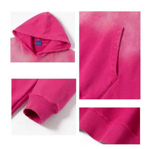 Sudadera con Capucha Oversize Personalizada de Algodón Pesado con Lavado Ácido y Mineral, Estilo Vintage, Color Rosa, Unisex, Estilo Urbano - Product Image 4