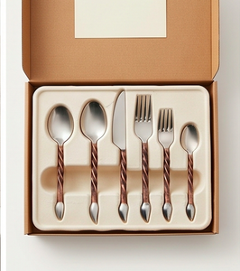 Elegante Juego de Cubiertos de Acero Inoxidable con Acabado Espejo y Diseño de Mango Trenzado para Bodas o Cenas - Product Image 6