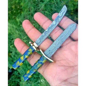 Cuchillo de Cocina Miniatura de Acero de Damasco Personalizado Hecho a Mano por Burraq DIY OEM con Hermosa Mango, Regalo para Chef, Hecho en Pakistán - Product Image 2