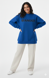 Sweat-shirt à col montant respirant pour femme, en molleton de coton d'hiver, avec impression de logo personnalisée, coupe ample - Product Image 4