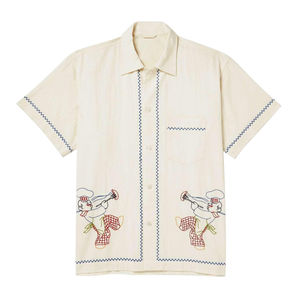 Camisa personalizada con cuello camp-collar, bordada con diseño de espiga, de alta calidad - Product Image 1